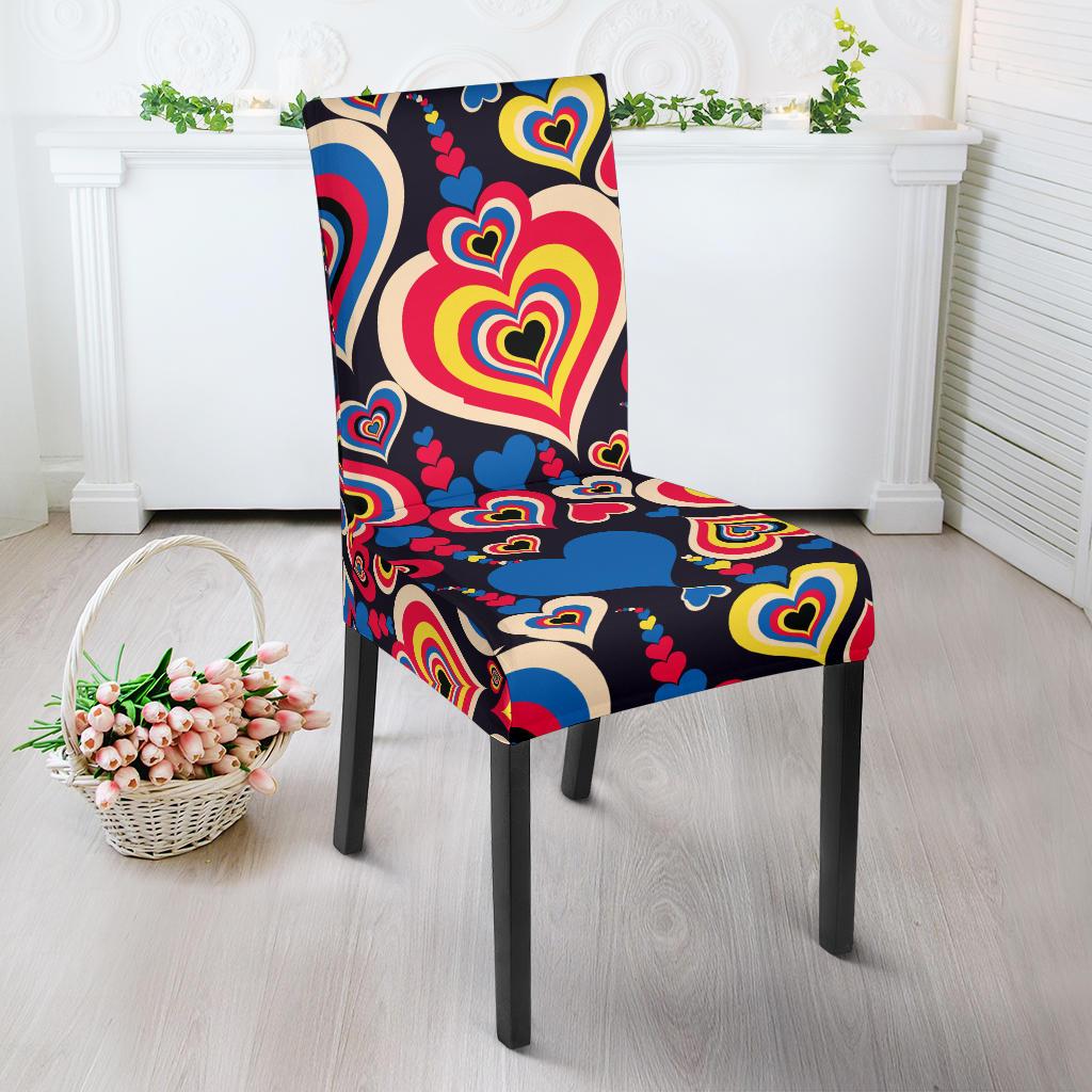 Heart Pattern Print Design HE08 Dining Chair Slipcover-JORJUNE.COM