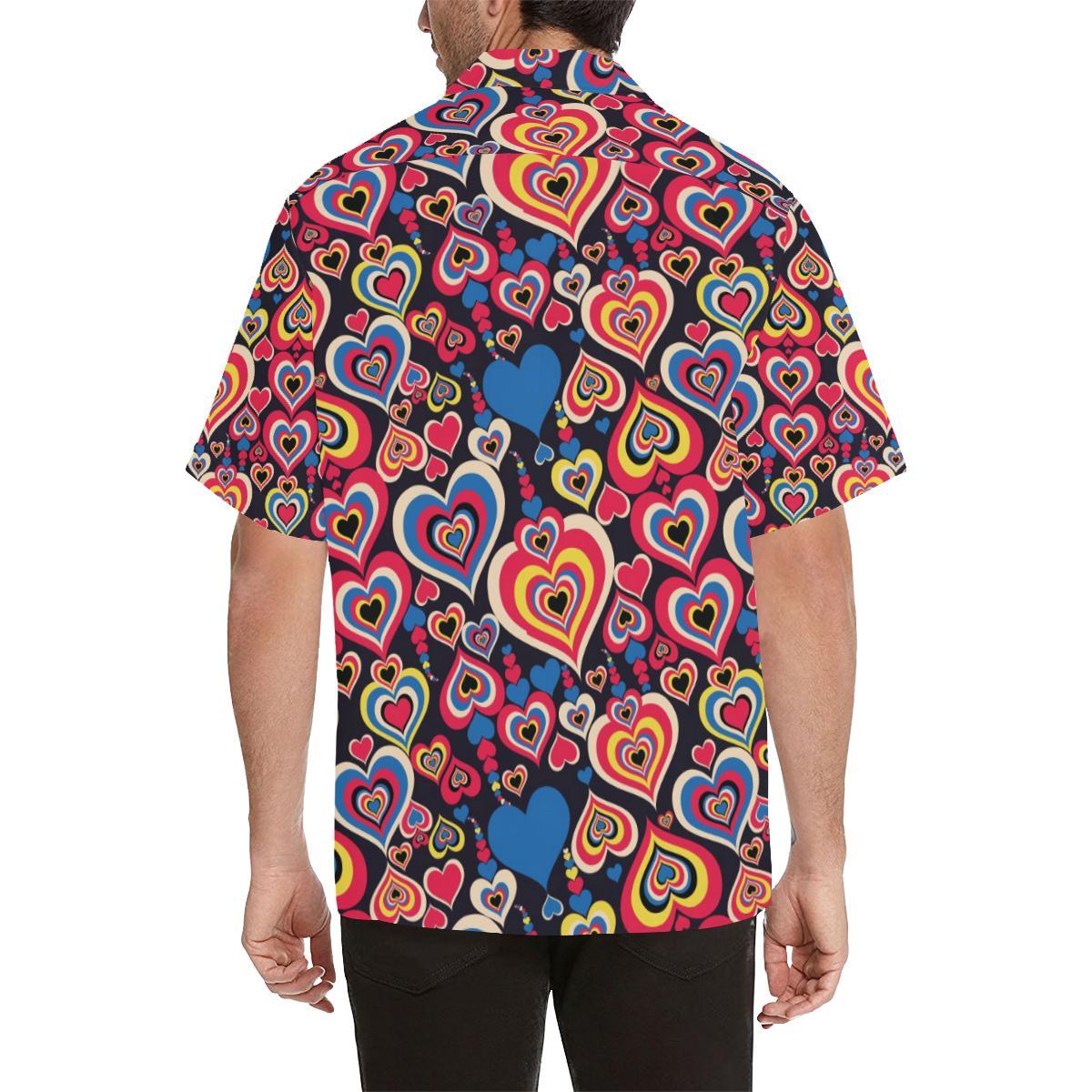 Heart Pattern Print Design HE08 Men Hawaiian Shirt-JorJune