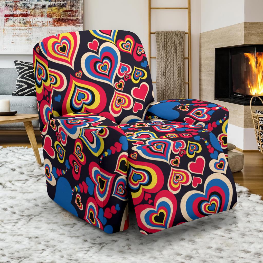 Heart Pattern Print Design HE08 Recliner Slipcover-JORJUNE.COM