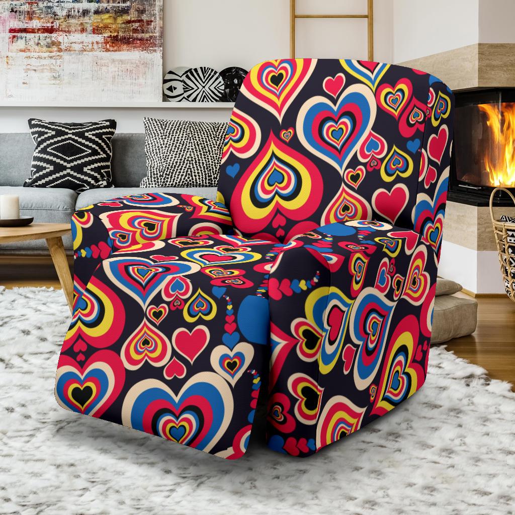 Heart Pattern Print Design HE08 Recliner Slipcover-JORJUNE.COM