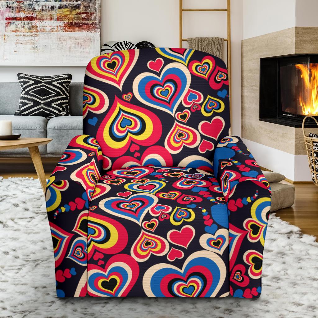 Heart Pattern Print Design HE08 Recliner Slipcover-JORJUNE.COM
