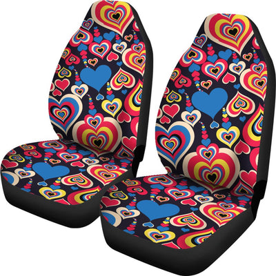 Heart Pattern Print Design HE08 Universal Fit Car Seat Covers-JorJune