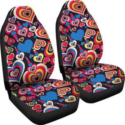 Heart Pattern Print Design HE08 Universal Fit Car Seat Covers-JorJune