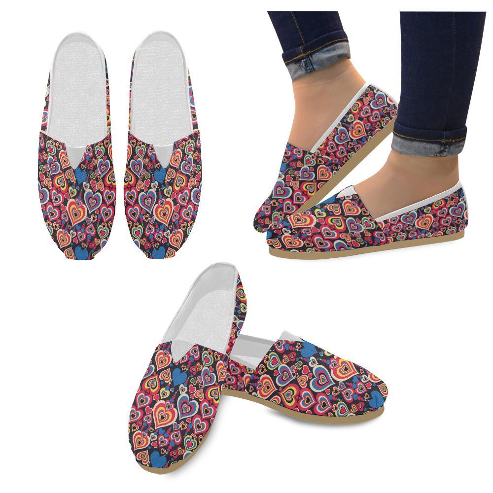 Heart Pattern Print Design HE08 Women Casual Shoes-JorJune.com
