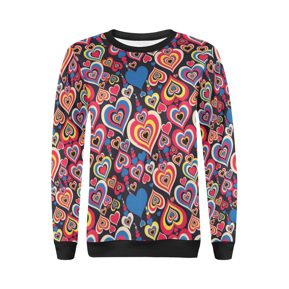 Heart Pattern Print Design HE08 Women Long Sleeve Sweatshirt-JorJune