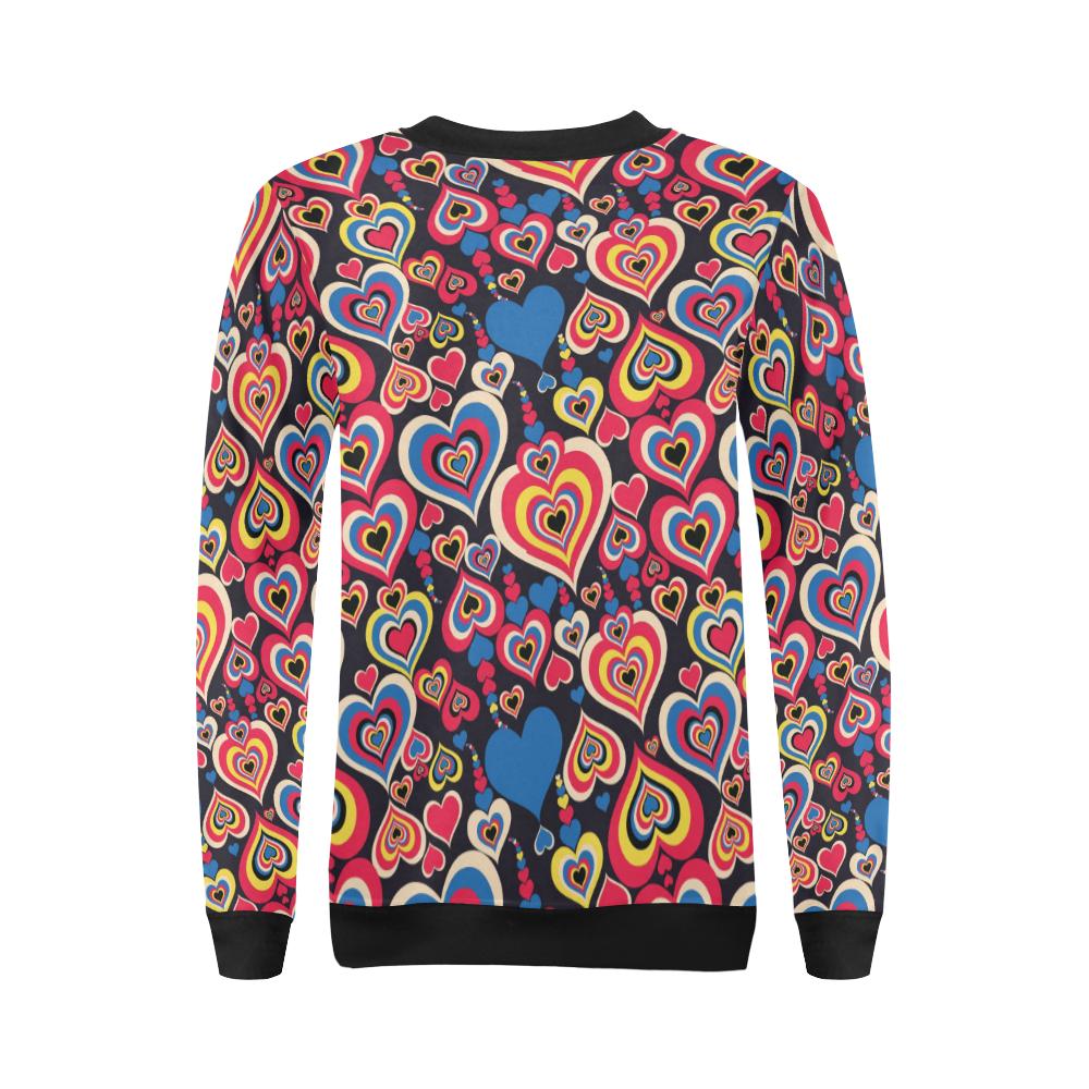 Heart Pattern Print Design HE08 Women Long Sleeve Sweatshirt-JorJune