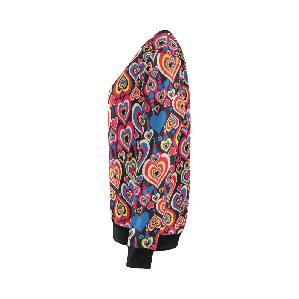 Heart Pattern Print Design HE08 Women Long Sleeve Sweatshirt-JorJune