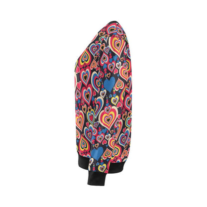 Heart Pattern Print Design HE08 Women Long Sleeve Sweatshirt-JorJune