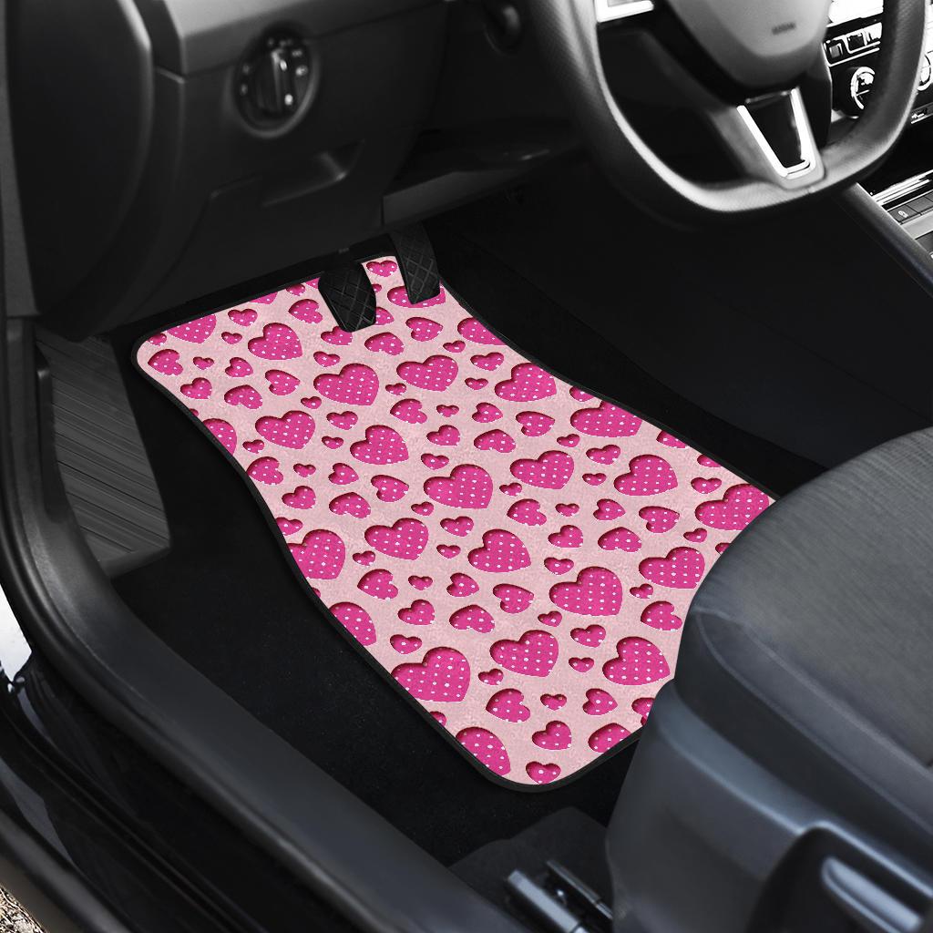 Heart Pink Pattern Print Design HE06 Car Floor Mats-JorJune