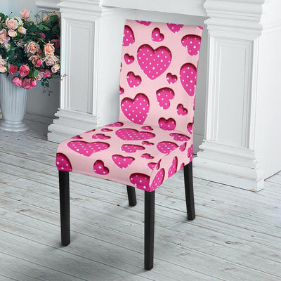 Heart Pink Pattern Print Design HE06 Dining Chair Slipcover-JORJUNE.COM