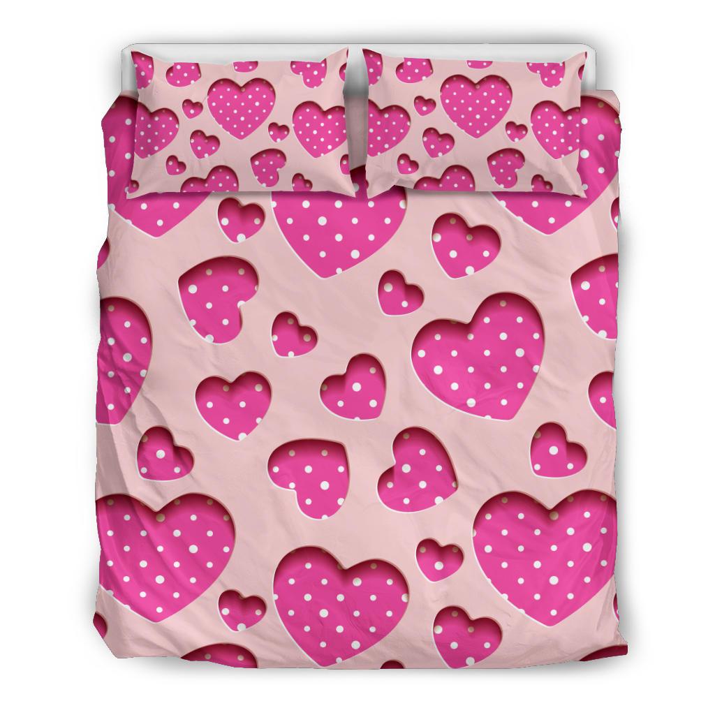 Heart Pink Pattern Print Design HE06 Duvet Cover Bedding Set-JORJUNE.COM