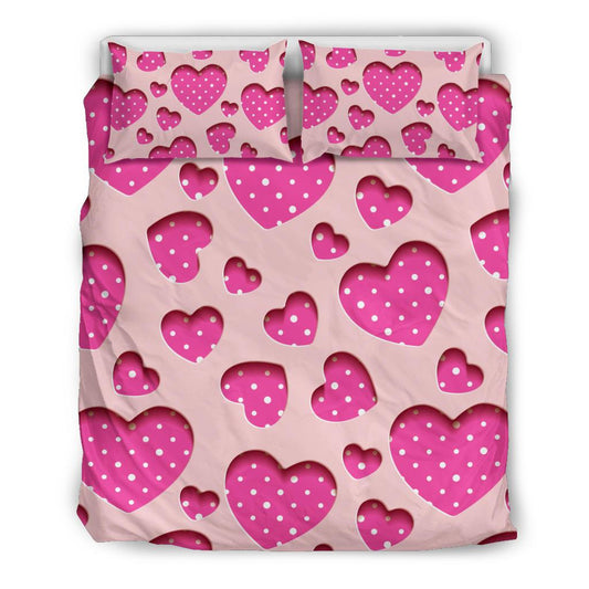 Heart Pink Pattern Print Design HE06 Duvet Cover Bedding Set-JORJUNE.COM