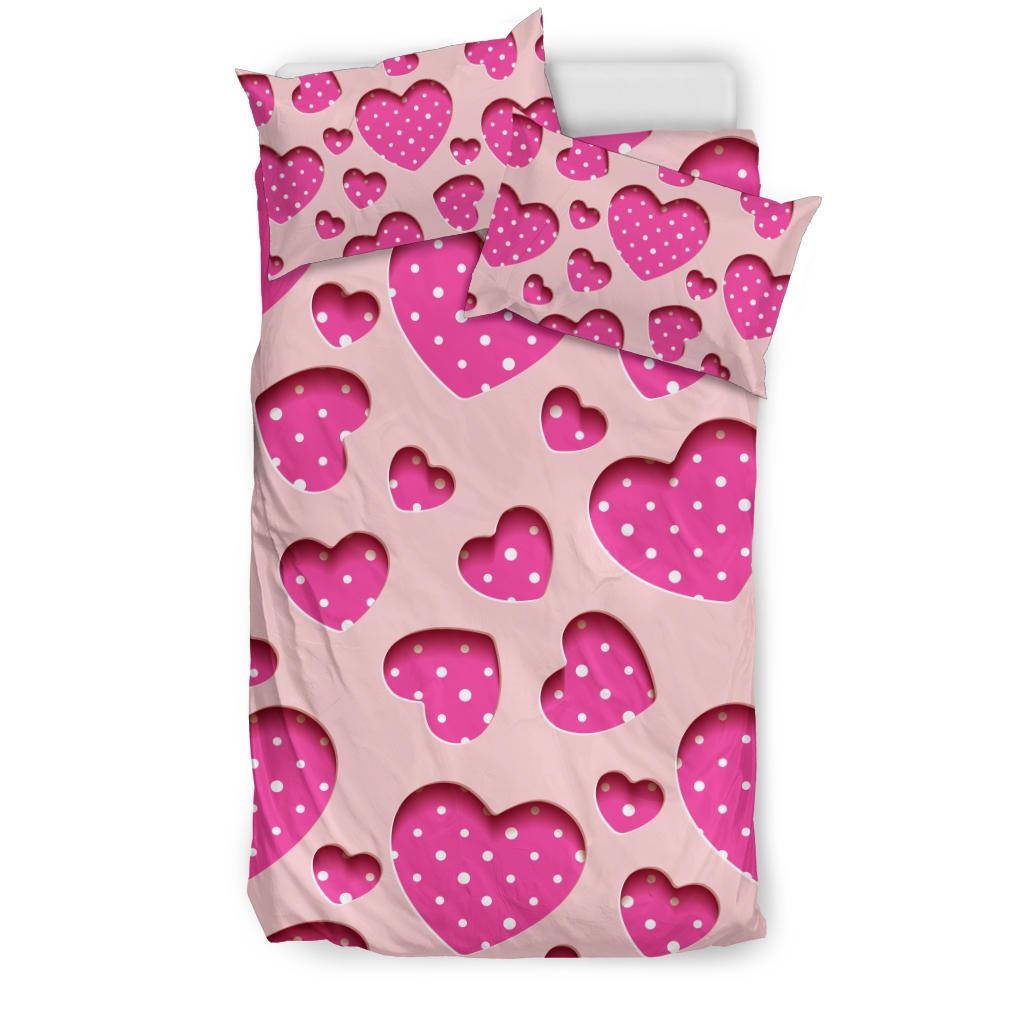 Heart Pink Pattern Print Design HE06 Duvet Cover Bedding Set-JORJUNE.COM