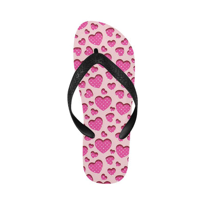 Heart Pink Pattern Print Design HE06 Flip Flops-JorJune