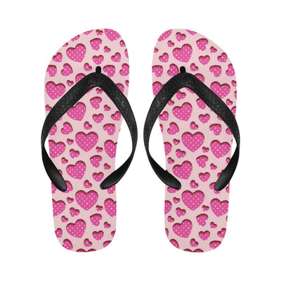 Heart Pink Pattern Print Design HE06 Flip Flops-JorJune