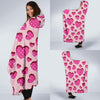 Heart Pink Pattern Print Design HE06 Hooded Blanket-JORJUNE.COM