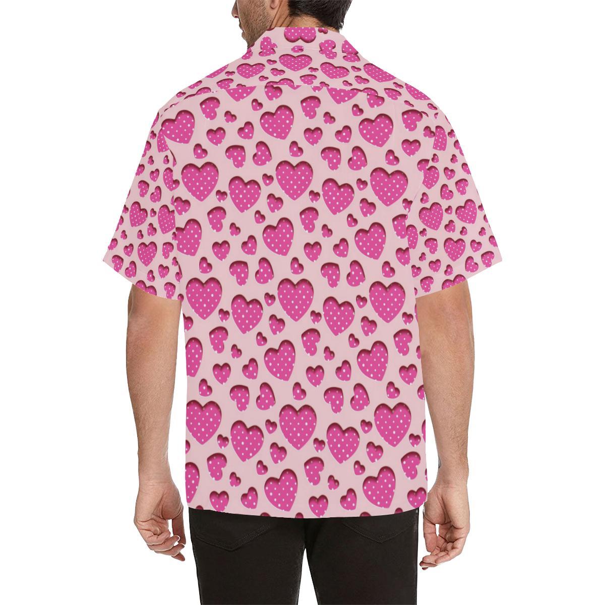 Heart Pink Pattern Print Design HE06 Men Hawaiian Shirt-JorJune