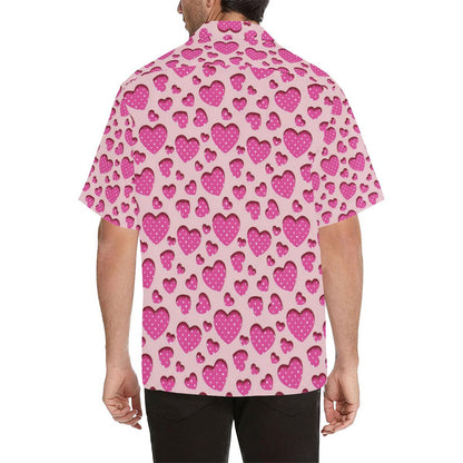 Heart Pink Pattern Print Design HE06 Men Hawaiian Shirt-JorJune