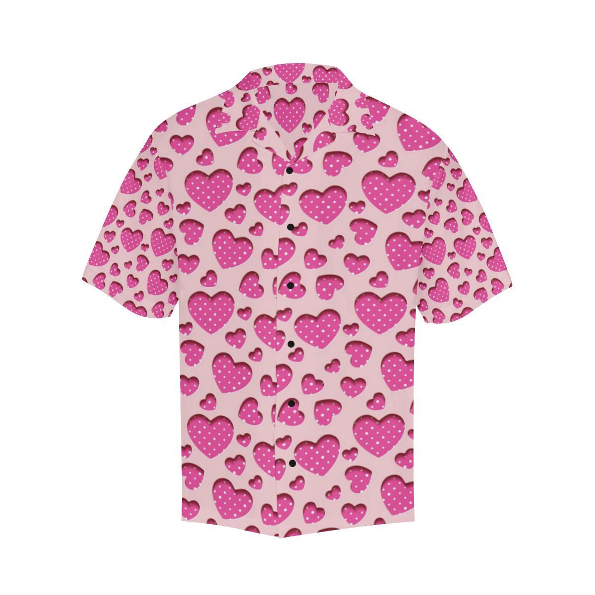Heart Pink Pattern Print Design HE06 Men Hawaiian Shirt-JorJune