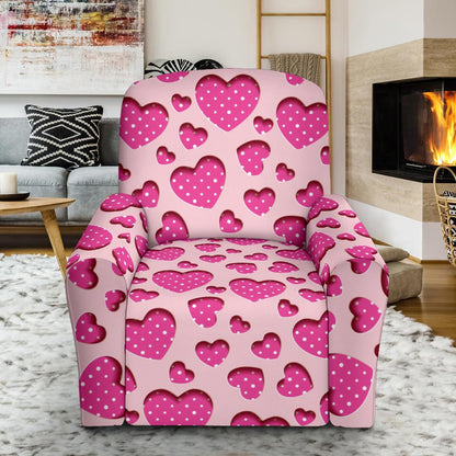 Heart Pink Pattern Print Design HE06 Recliner Slipcover-JORJUNE.COM