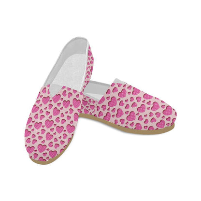 Heart Pink Pattern Print Design HE06 Women Casual Shoes-JorJune.com