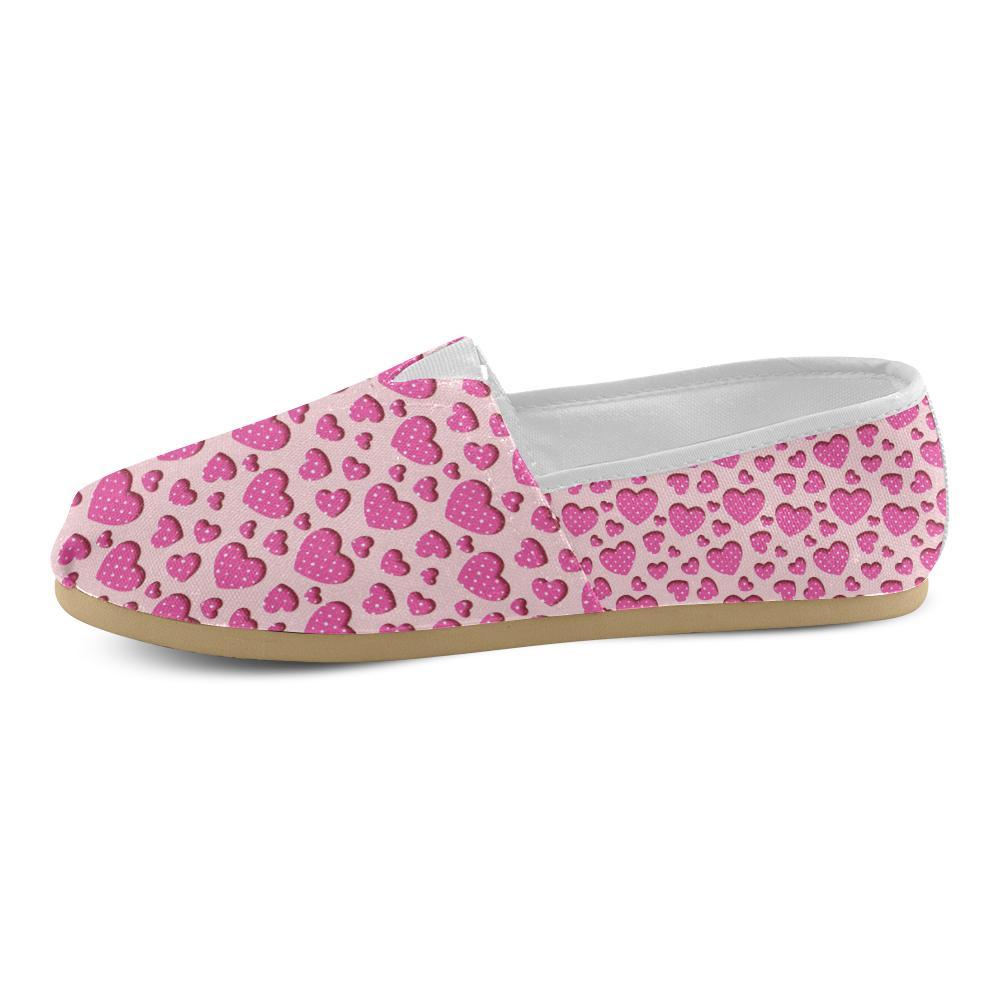 Heart Pink Pattern Print Design HE06 Women Casual Shoes-JorJune.com