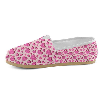 Heart Pink Pattern Print Design HE06 Women Casual Shoes-JorJune.com