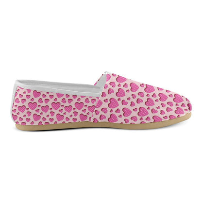 Heart Pink Pattern Print Design HE06 Women Casual Shoes-JorJune.com