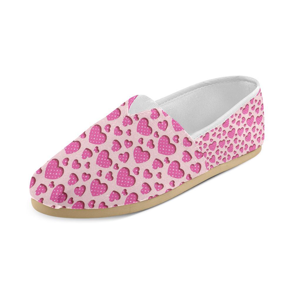 Heart Pink Pattern Print Design HE06 Women Casual Shoes-JorJune.com