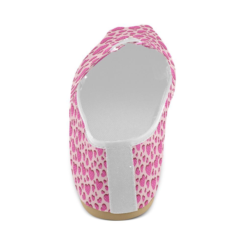 Heart Pink Pattern Print Design HE06 Women Casual Shoes-JorJune.com