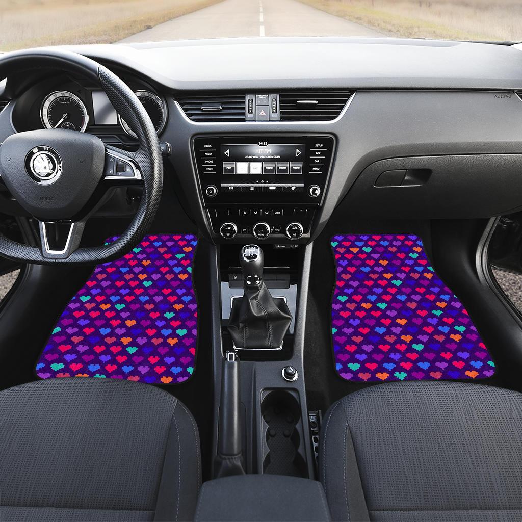 Heart Pixel Pattern Print Design HE03 Car Floor Mats-JorJune
