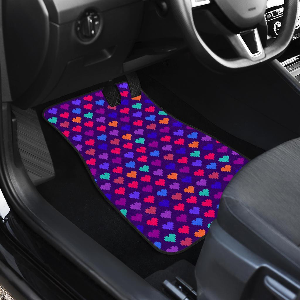 Heart Pixel Pattern Print Design HE03 Car Floor Mats-JorJune