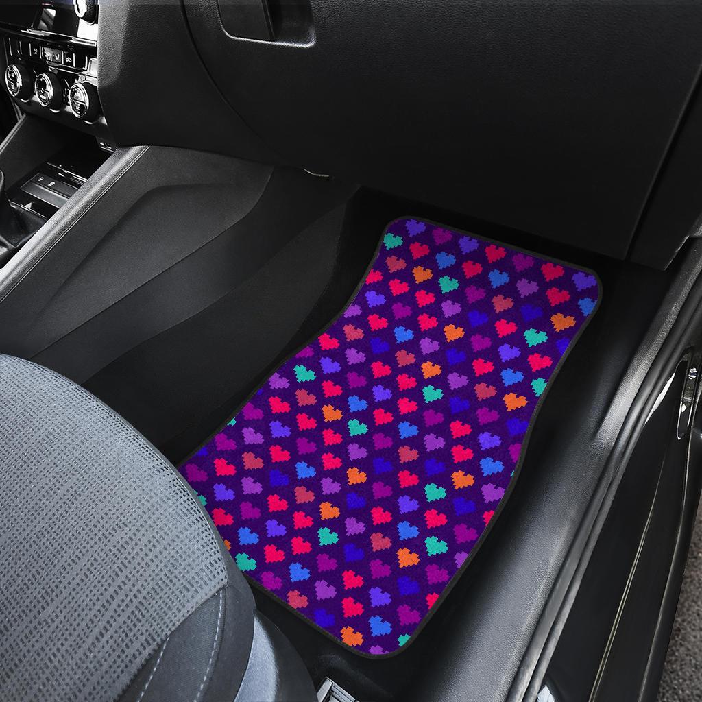 Heart Pixel Pattern Print Design HE03 Car Floor Mats-JorJune