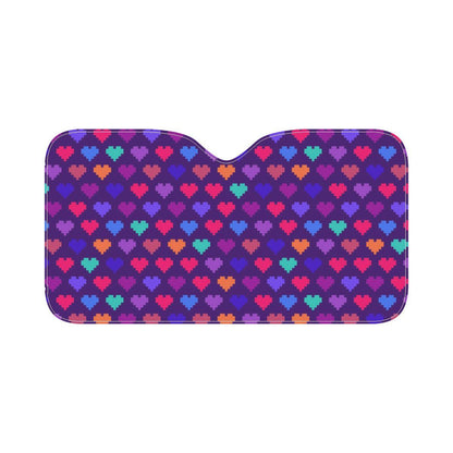 Heart Pixel Pattern Print Design HE03 Car Sun Shade-JorJune