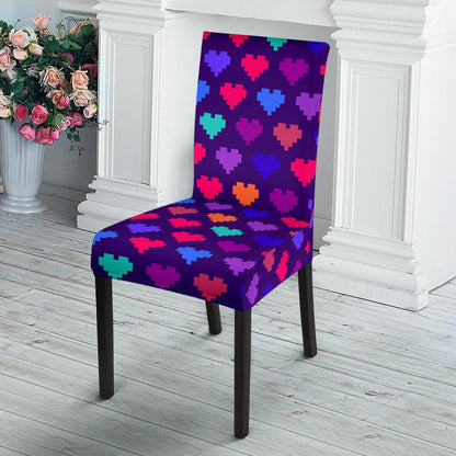 Heart Pixel Pattern Print Design HE03 Dining Chair Slipcover-JORJUNE.COM