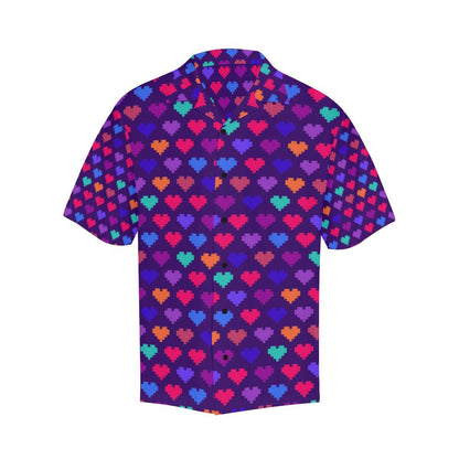 Heart Pixel Pattern Print Design HE03 Men Hawaiian Shirt-JorJune