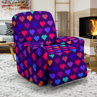 Heart Pixel Pattern Print Design HE03 Recliner Slipcover-JORJUNE.COM