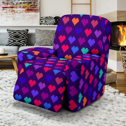 Heart Pixel Pattern Print Design HE03 Recliner Slipcover-JORJUNE.COM