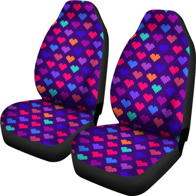 Heart Pixel Pattern Print Design HE03 Universal Fit Car Seat Covers-JorJune