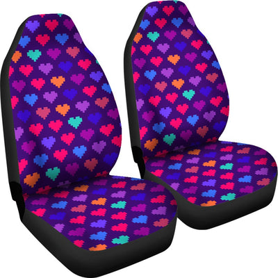 Heart Pixel Pattern Print Design HE03 Universal Fit Car Seat Covers-JorJune