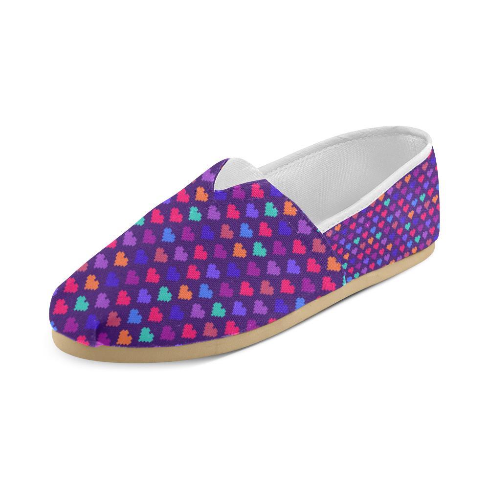 Heart Pixel Pattern Print Design HE03 Women Casual Shoes-JorJune.com