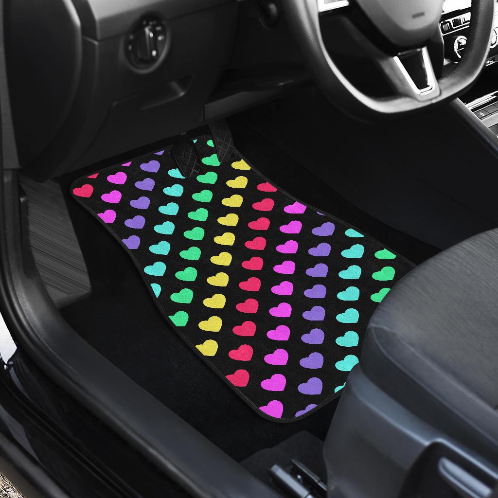 Heart Rainbow Pattern Print Design HE02 Car Floor Mats-JorJune