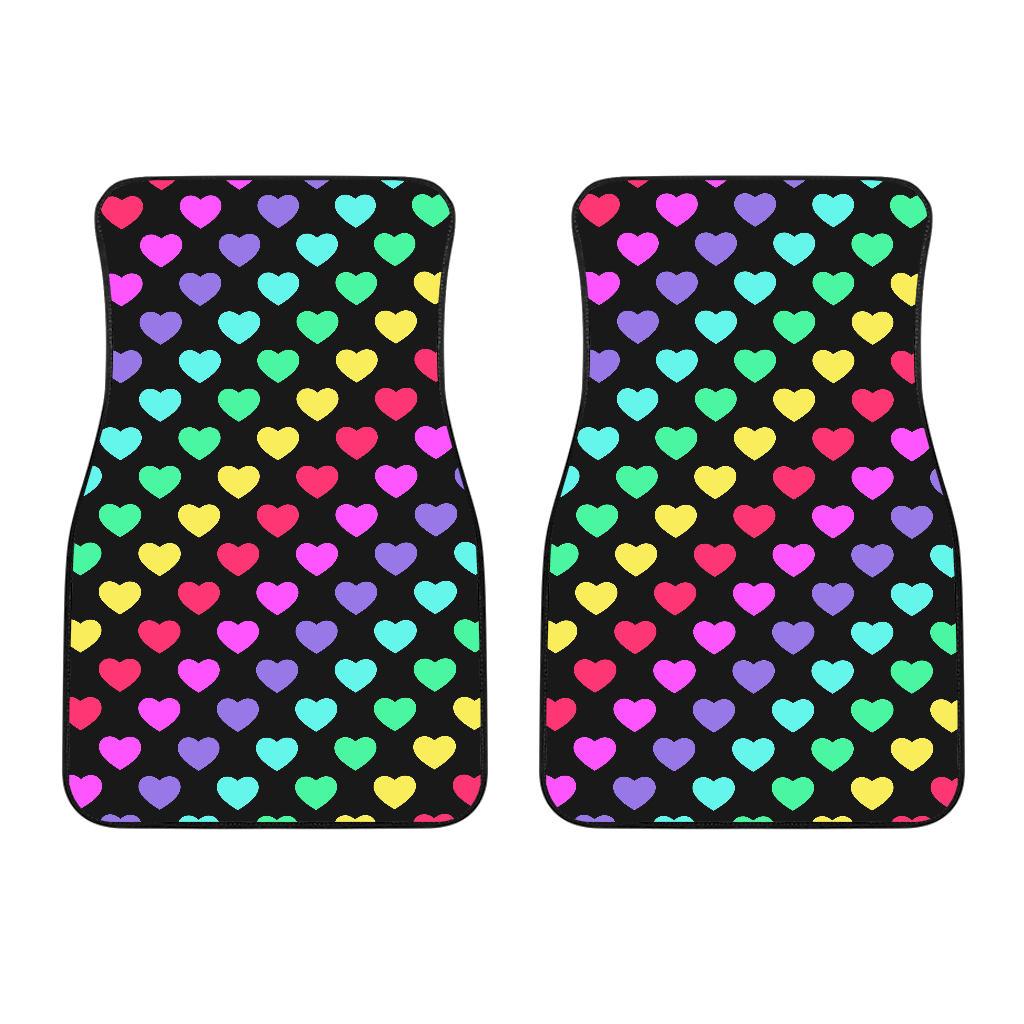 Heart Rainbow Pattern Print Design HE02 Car Floor Mats-JorJune