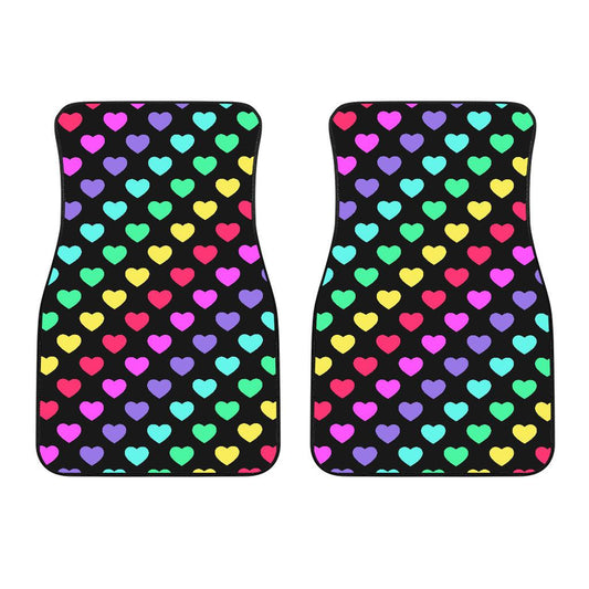 Heart Rainbow Pattern Print Design HE02 Car Floor Mats-JorJune