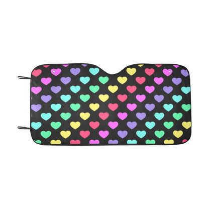 Heart Rainbow Pattern Print Design HE02 Car Sun Shade-JorJune