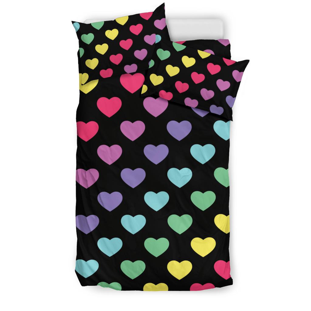 Heart Rainbow Pattern Print Design HE02 Duvet Cover Bedding Set-JORJUNE.COM