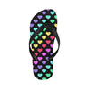 Heart Rainbow Pattern Print Design HE02 Flip Flops-JorJune