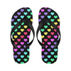 Heart Rainbow Pattern Print Design HE02 Flip Flops-JorJune