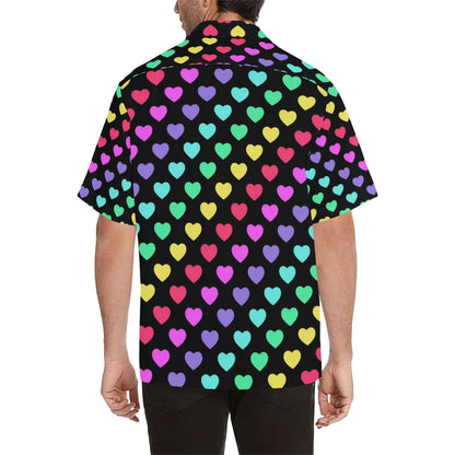 Heart Rainbow Pattern Print Design HE02 Men Hawaiian Shirt-JorJune