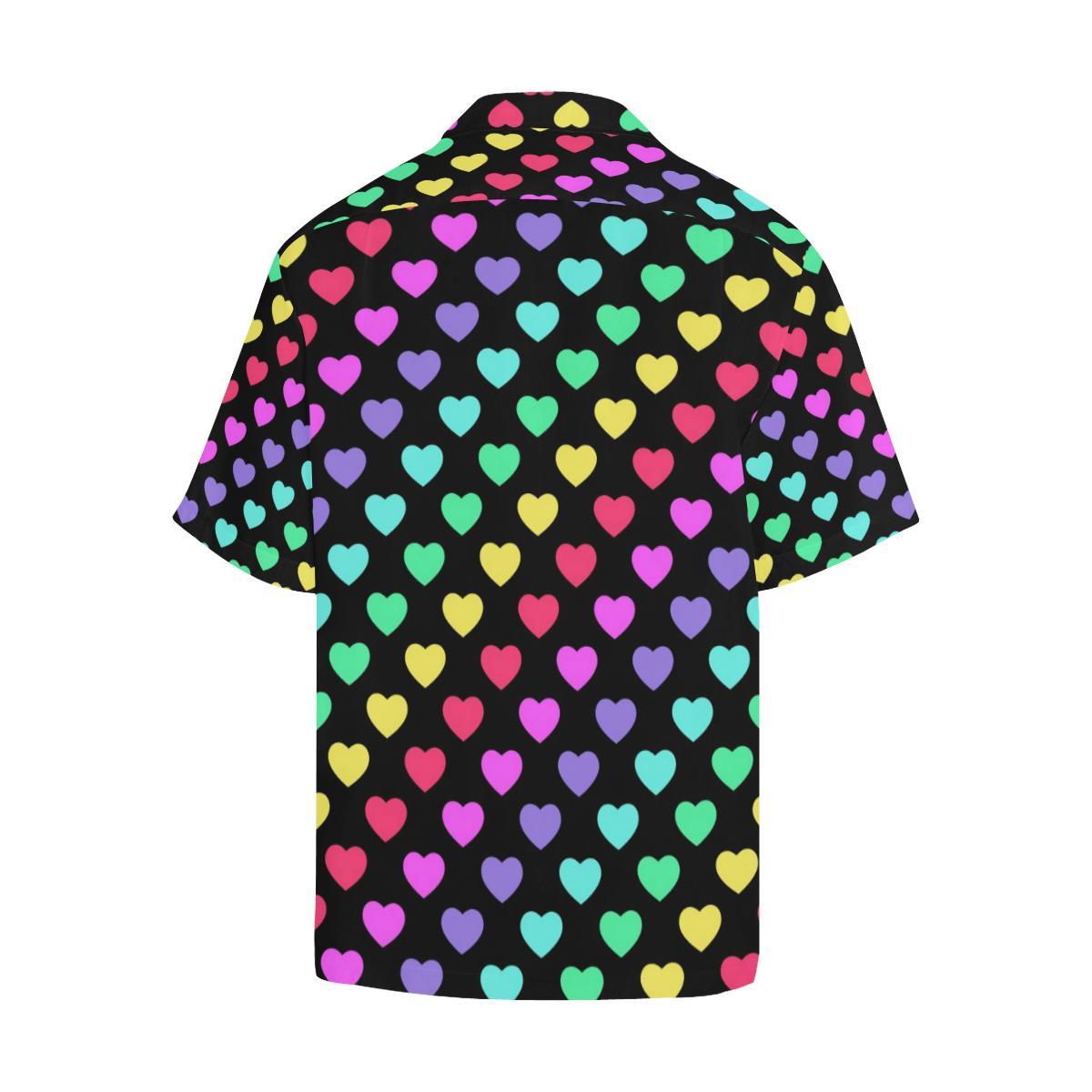 Heart Rainbow Pattern Print Design HE02 Men Hawaiian Shirt-JorJune
